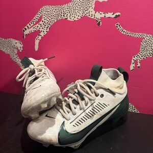 Nike White and Green football Athletic cleats